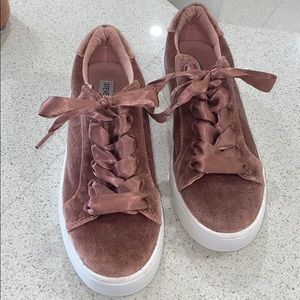 Pink Velvet Steve Madden Sneakers